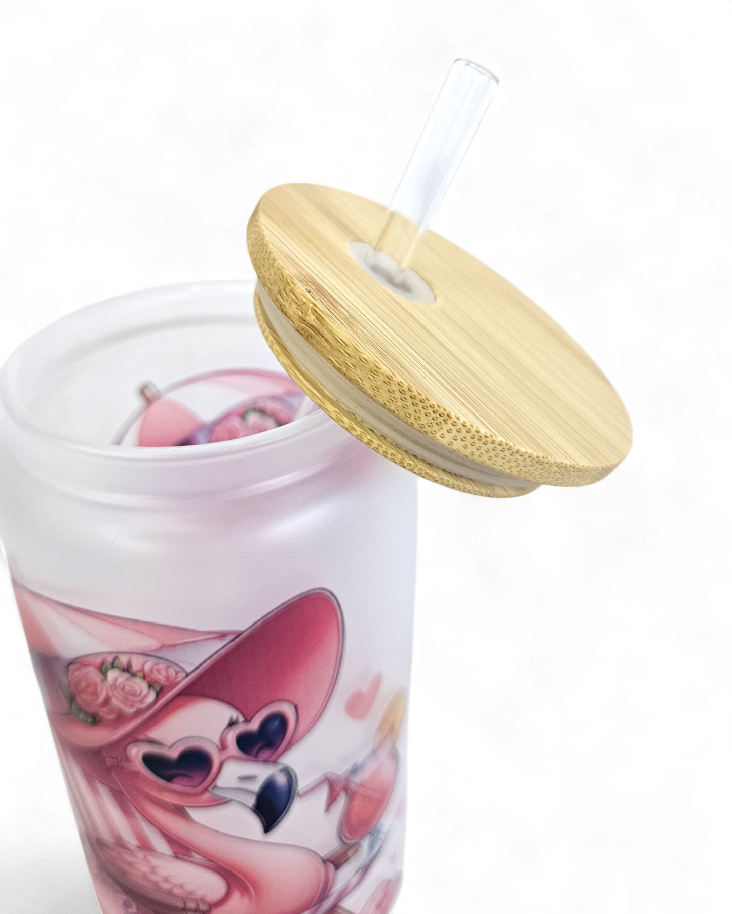 Glastumbler Flamingo