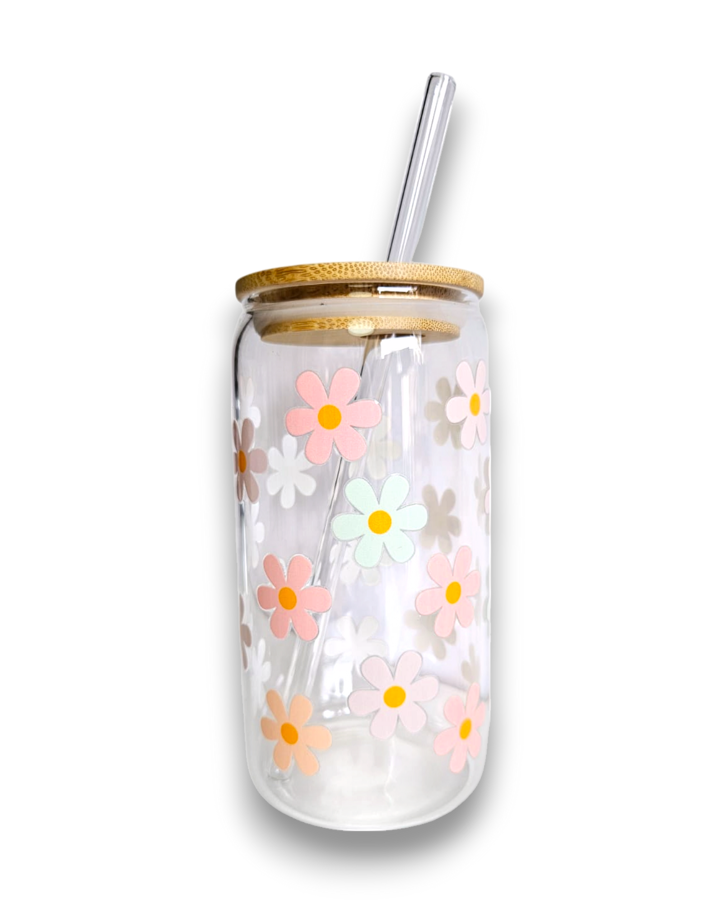 Glastumbler Flower Power