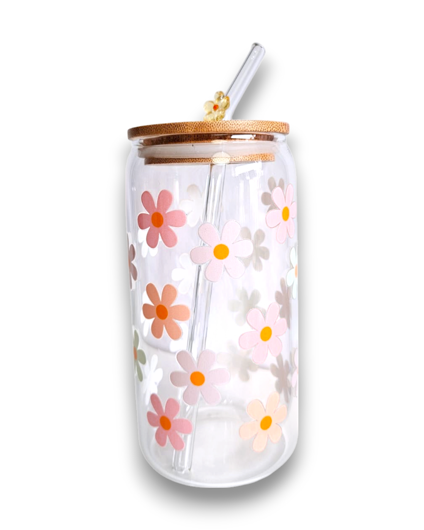 Glastumbler Flower Power