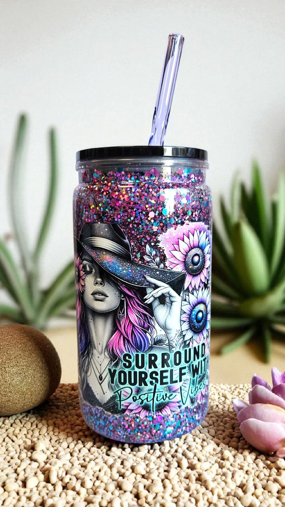 LIVE-CUP Snowglobe Glitzer, Lava, Drip & Beach