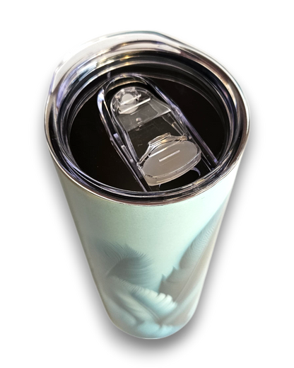 Thermobecher blaue Feder