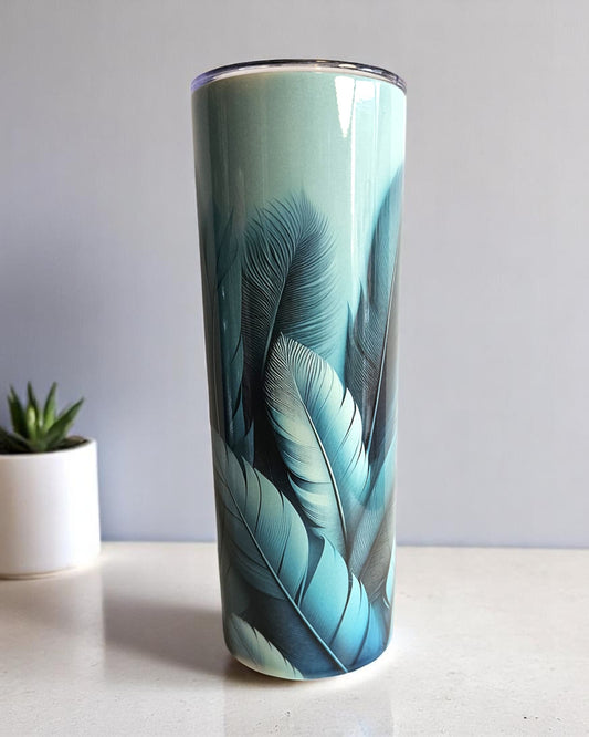 Thermobecher blaue Feder