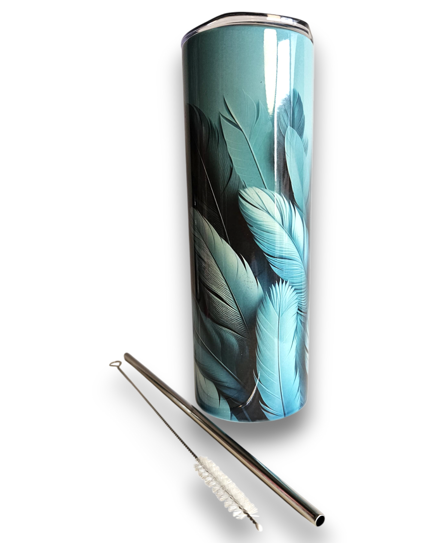 Thermobecher blaue Feder