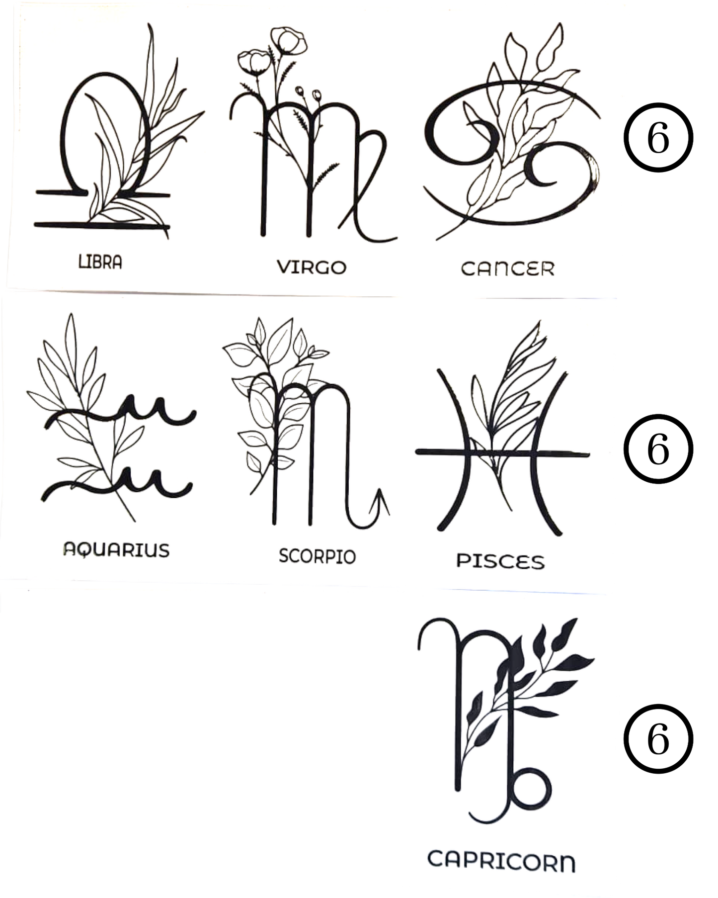 Motive- Buchstaben & Sternzeichen