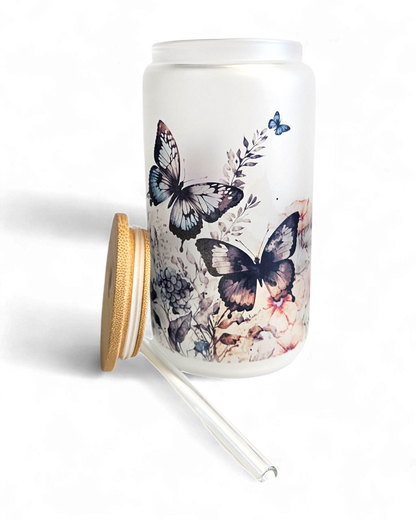 Glastumbler Butterfly