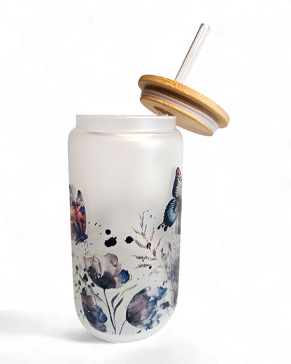 Glastumbler Butterfly