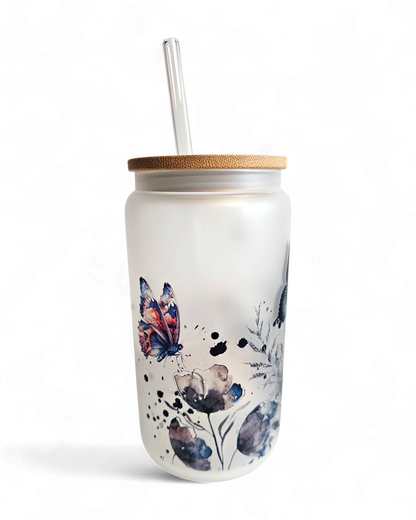 Glastumbler Butterfly