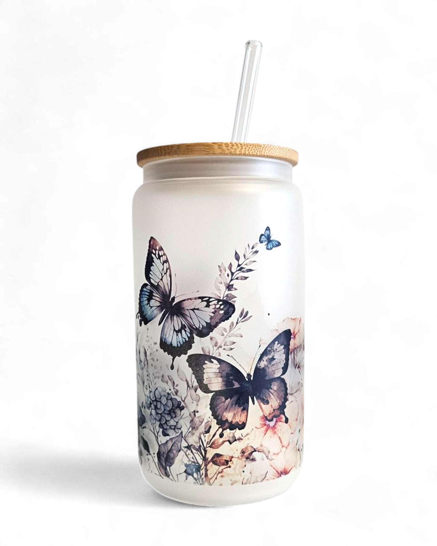 Glastumbler Butterfly