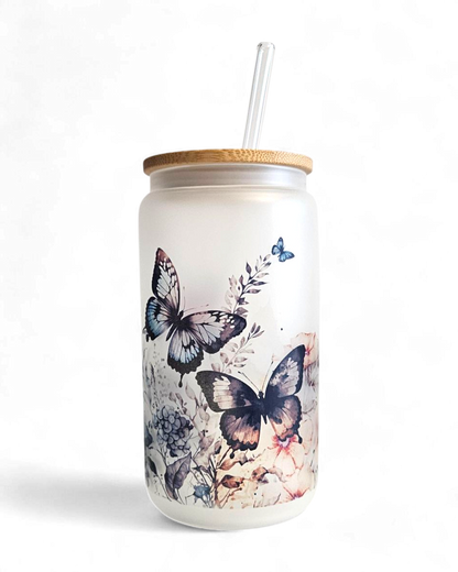 Glastumbler Butterfly